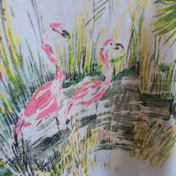 White Stag Womens Flamingo Graphic Tee Large 12/14 Cotton Polyester Short Sleeve - Picture 3 of 6